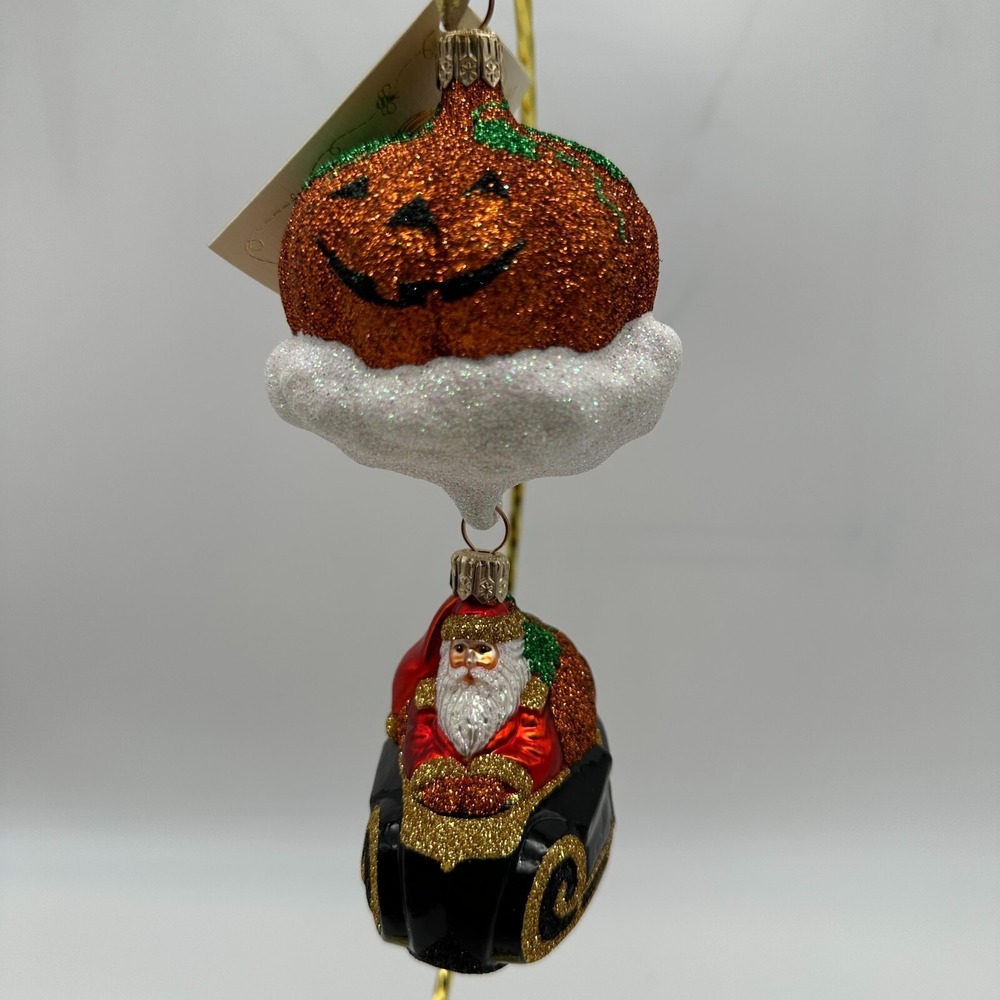 2002 Patricia Breen Night Fright Santa Orange 5.51" 2-Part Ornament Halloween